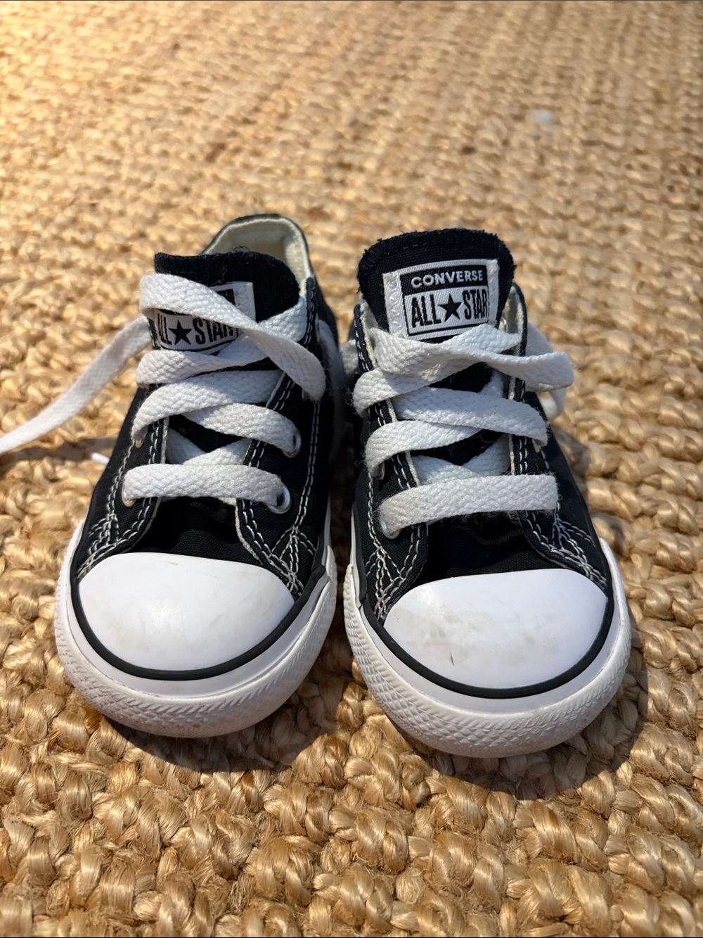Converse Kids Black & White Low Top Sneakers